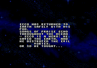 Ecco: The Tides of Time title screen for Sega Mega Drive